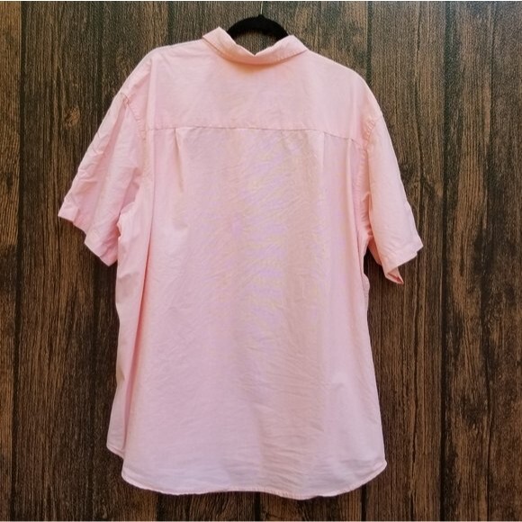 Izod Orange Oxford Subtle Stripe Short Sleeve 100% Cotton Button Down Shirt 2XB - Picture 4 of 12